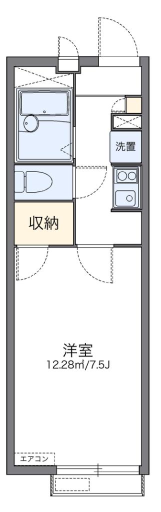レオパレスコスモハウス(1K/2階)の間取り写真