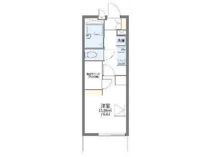 レオパレスOZONE(1K/3階)の間取り写真