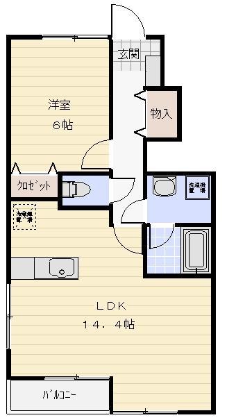 ブランシェ(1LDK/1階)の間取り写真