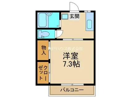 ファミリア勝田B(1K/2階)の間取り写真