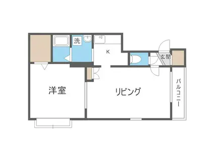 ドリーム35II(1LDK/4階)の間取り写真