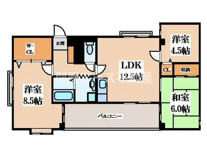 デサプトゥリ(3LDK/1階)の間取り写真