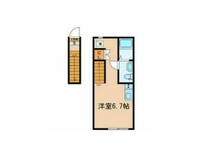 PLAISIR柴又(ワンルーム/2階)の間取り写真