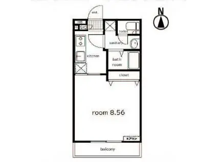 サンヴィレッジ28(1K/2階)の間取り写真