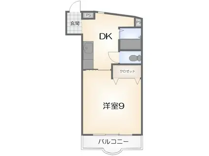 アゼリア松島(1DK/3階)の間取り写真