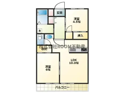 GLORIA(2LDK/2階)の間取り写真