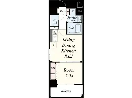 ラ シェンタ 三田駅(1LDK/5階)の間取り写真