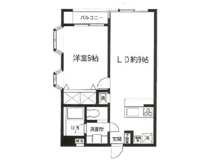 ルクレ東長崎(1LDK/2階)の間取り写真