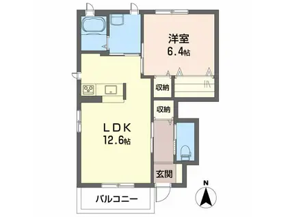 メイプルハウス(1LDK/1階)の間取り写真