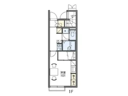 レオパレスシャルムII(1K/1階)の間取り写真