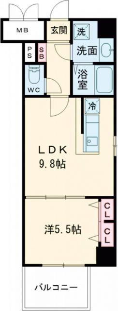 リッツ・アヴェニュー(1LDK/3階)の間取り写真