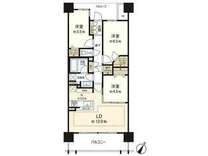 パークホームズ仙台中央(3LDK/8階)の間取り写真