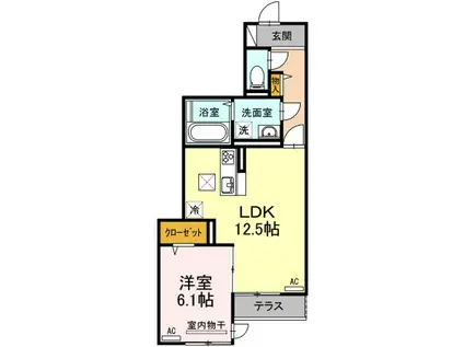 エルレープIII(1LDK/2階)の間取り写真