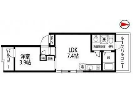 レコラ花小金井(1LDK/3階)の間取り写真