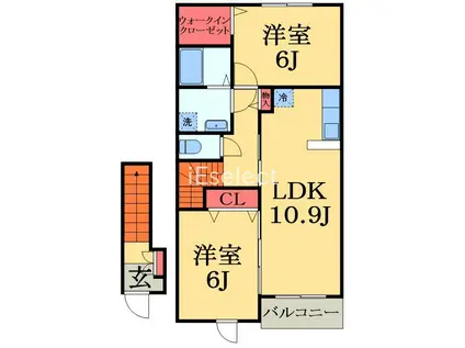 ラコルタI(2LDK/2階)の間取り写真