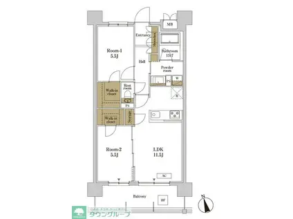 RJRプレシア川口(2LDK/10階)の間取り写真