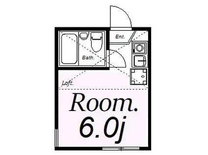 ユナイト衣笠ロジャー・スペリー(ワンルーム/2階)の間取り写真