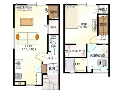 カレンー家恋ー(1LDK/1階)の間取り写真