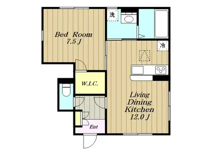 CRESTGARDEN クレストガーデン(1LDK/1階)の間取り写真