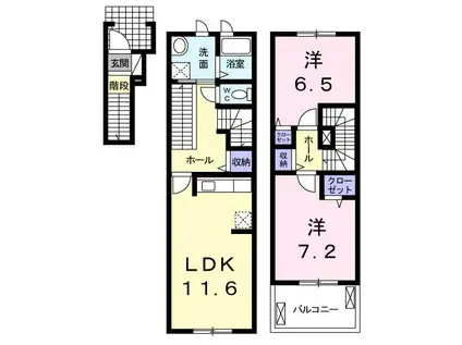 ジュエル(2LDK/2階)の間取り写真