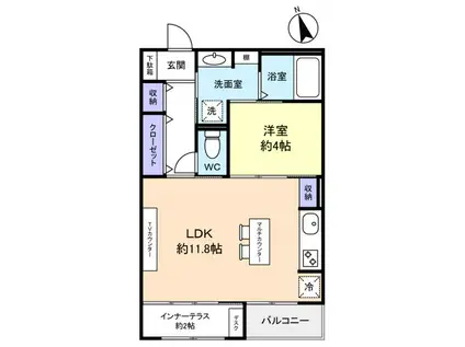 パークエステート I(1LDK/3階)の間取り写真