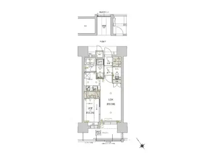 アクタス福岡県庁前グランネクスト(1LDK/7階)の間取り写真