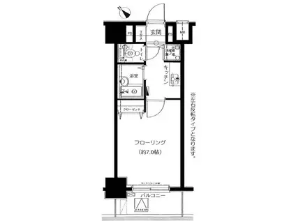 メインステージ茅場町(1K/4階)の間取り写真