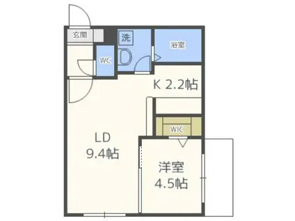 グランフィーノ福住(1LDK/2階)の間取り写真