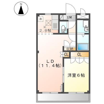 メゾンソレイユ(1LDK/1階)の間取り写真