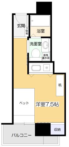ミールズ新大阪(ワンルーム/9階)の間取り写真