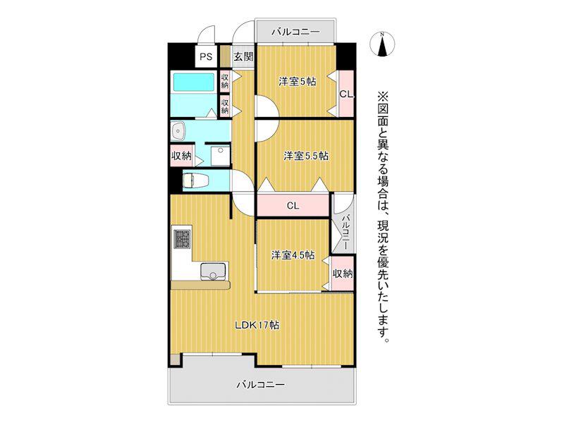 コモグランデ(3LDK/5階)の間取り写真