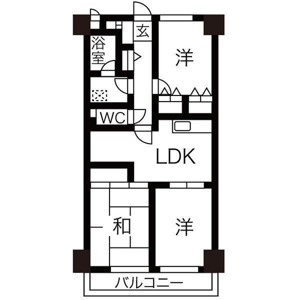 ユニーブル原央(3LDK/2階)の間取り写真