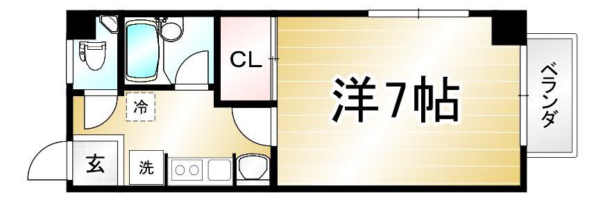 コーポ葉月(1K/2階)の間取り写真