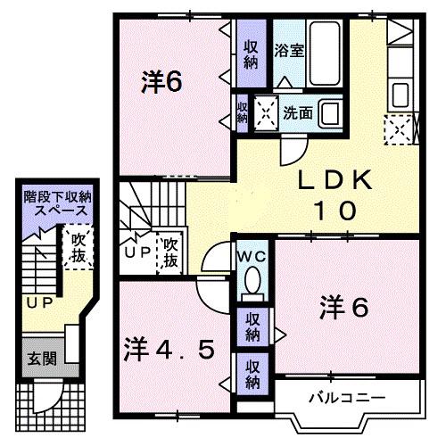 センチュリー早美C(3LDK/2階)の間取り写真
