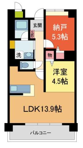 セリシール夙川苦楽園(1SLDK/1階)の間取り写真