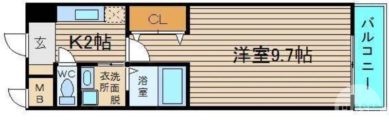 オリーブ白鷺(1K/1階)の間取り写真
