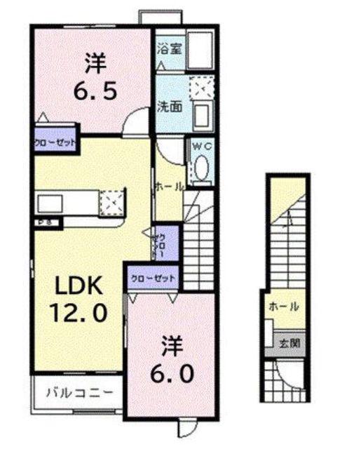 カーサネクスト(2LDK/2階)の間取り写真