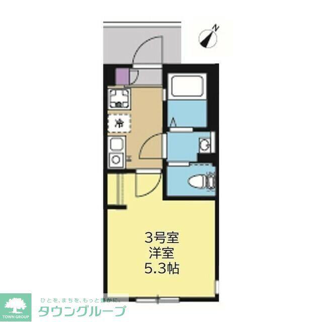 プライム大口(1K/2階)の間取り写真