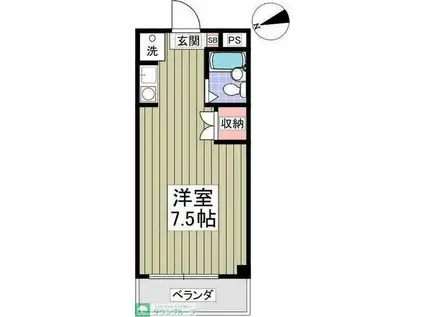 メゾンドサンベール(ワンルーム/4階)の間取り写真