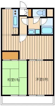 モンシャトー水橋(2LDK/2階)の間取り写真
