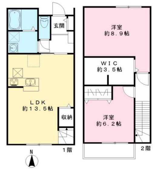 ユアメゾン ル フォレ弐番館(2LDK/1階)の間取り写真