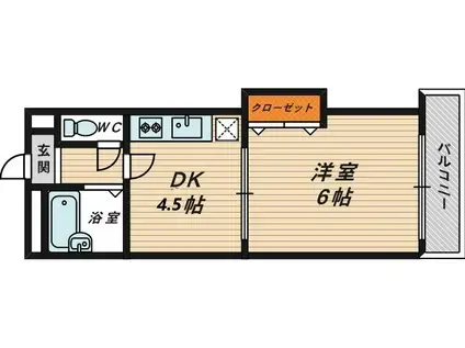 MSR京橋(1DK/7階)の間取り写真