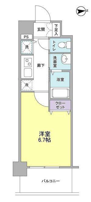 PIERIS GARDEN(1K/2階)の間取り写真
