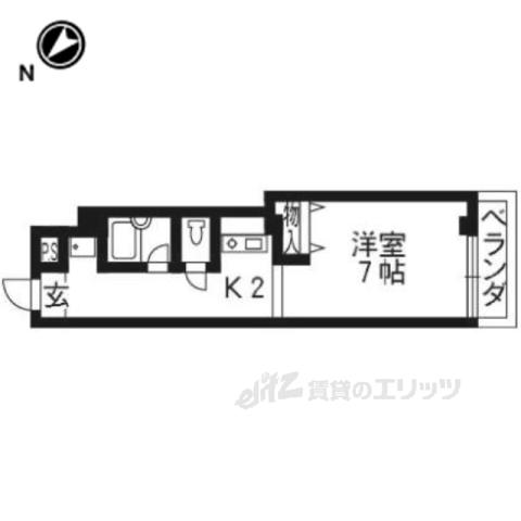 ノースビレッジ(1K/2階)の間取り写真