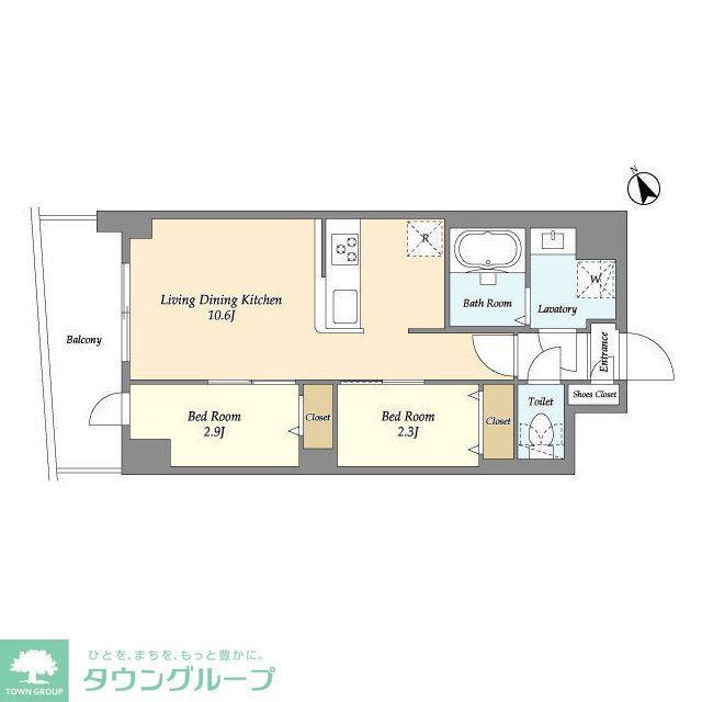アルファコート曳舟2(2LDK/8階)の間取り写真