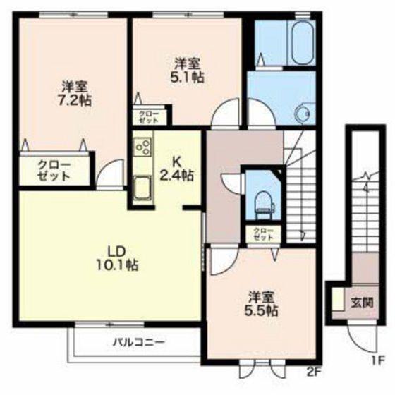 GRACE SHIP ノムラ(3LDK/2階)の間取り写真