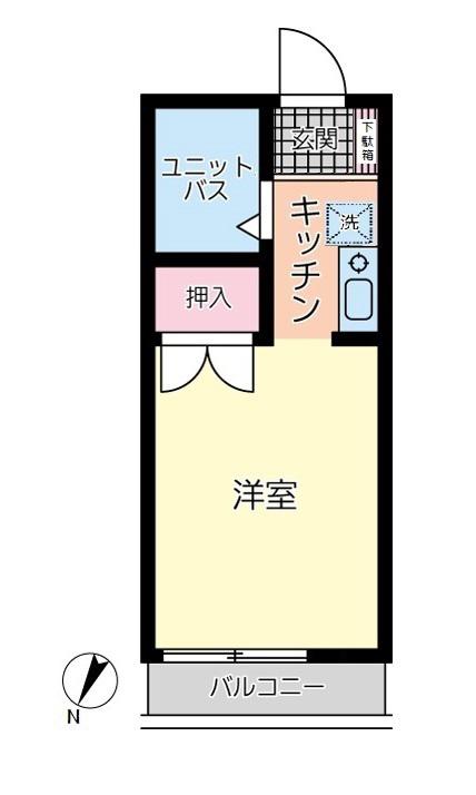 パークさつき(ワンルーム/2階)の間取り写真