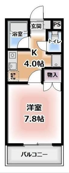 クレシェンド原屋敷(1K/1階)の間取り写真