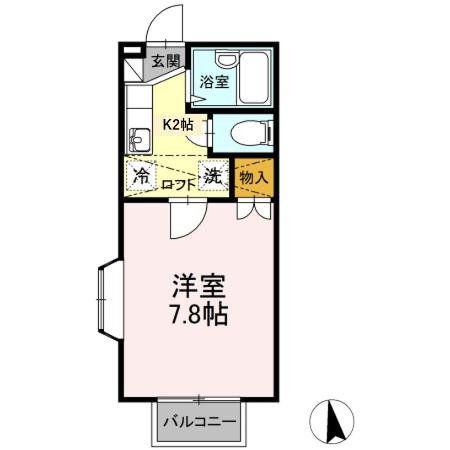 パセオステーブル泉中央(1K/2階)の間取り写真