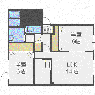 コートシンフォニーII(2LDK/2階)の間取り写真